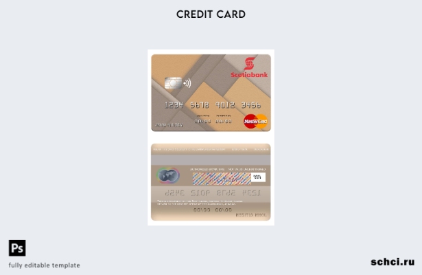 цифровая загрузка шаблона карты Mastercard Ямайки Scotiabank